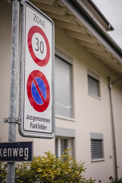 Red and white stop sign
